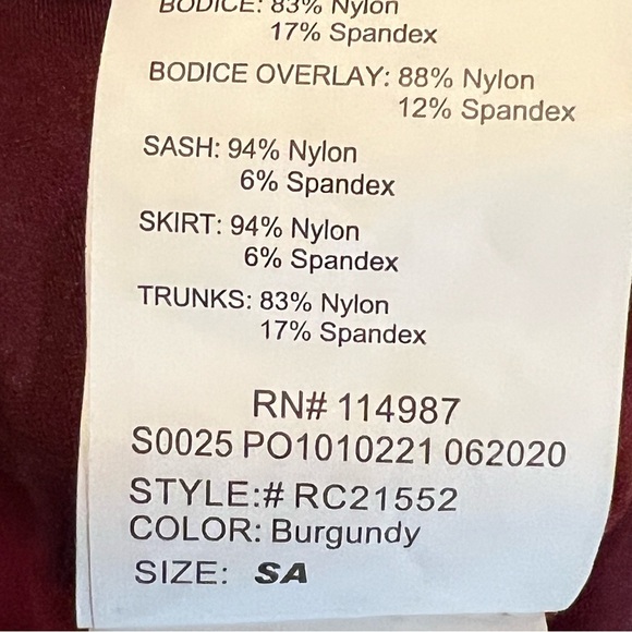 Revolution Girls Costume Dance Ice skating dress burgundy small adult size - Picture 8 of 16